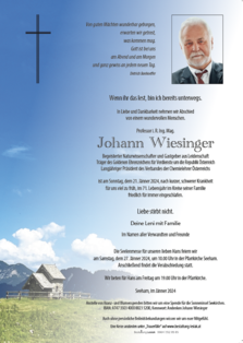 Professor i.R. Ing. Mag. Johann Wiesinger